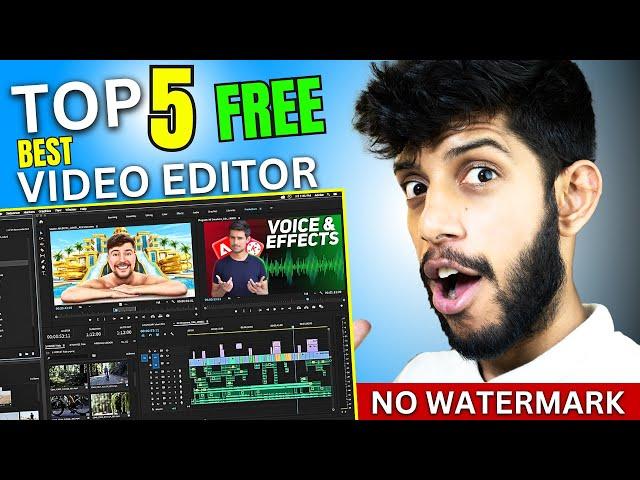 Top 5 Best FREE  Video Editing Softwares  [2024] Basic to Advance For YouTube Videos | PC & LAPTOP