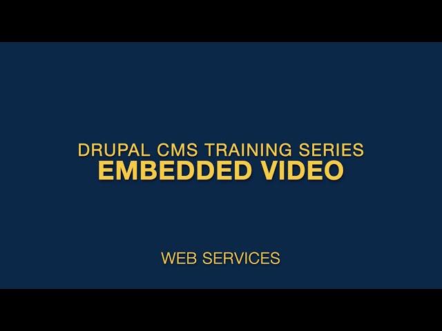 Drupal 9: Embedded Video