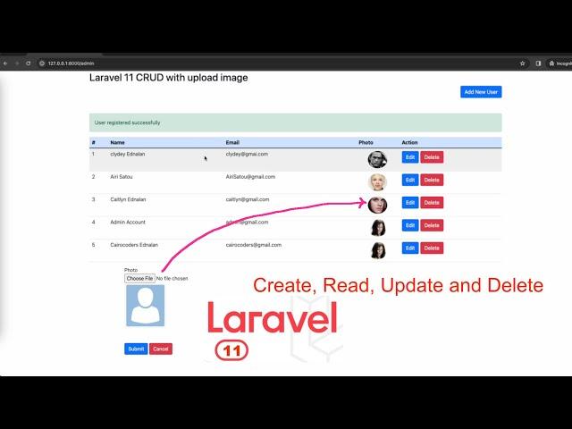 Laravel 11 CRUD with upload image