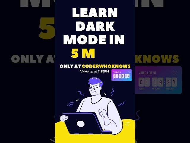 Learn dark mode in ReactJs in 5 mins only #shorts