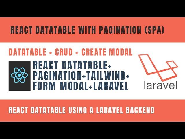 React Datatable with Pagination, CREATE Modal (CRUD) - Create Read Update Delete - Laravel REST API