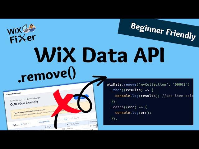 How to Delete an Item From a Data Collection with WiX Code | WiX Data API - .remove() Method | Velo