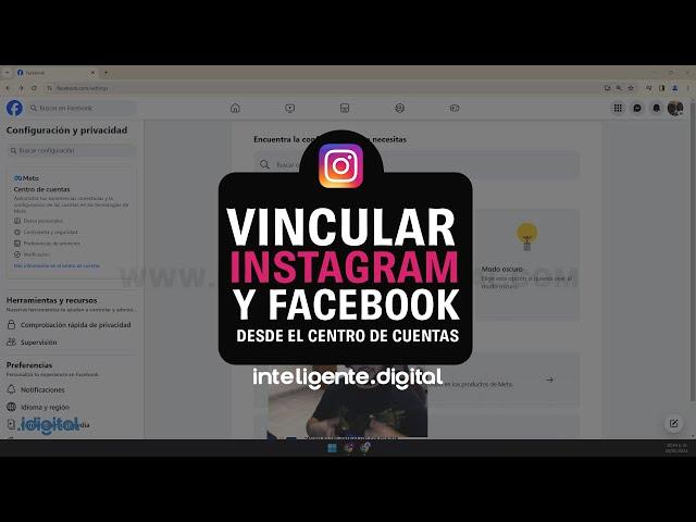 Vincular Instagram y Facebook desde el centro de cuentas meta 2024