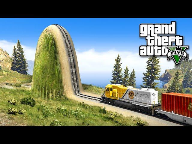 TRAIN vs MASSIVE BUMP (GTA 5 Funny Moments #142)