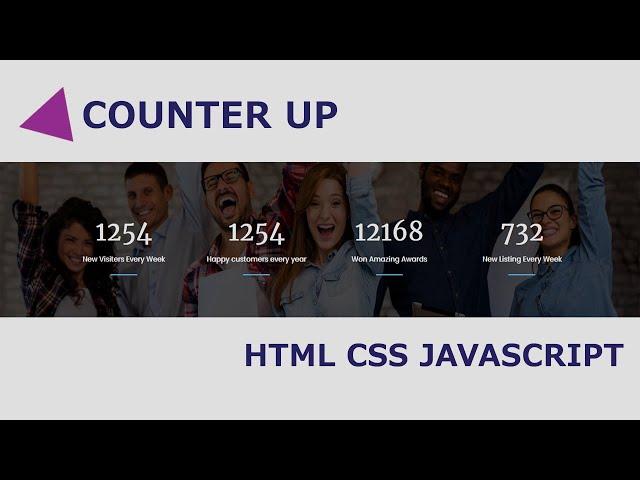 Counter Section Using Html Css Javascript Tutorial Coding Forward