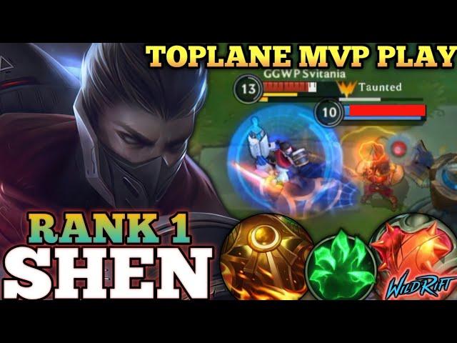 SHEN TOPLANE MVP PLAY! SUPER ANNOYING TANK DAMAGE - TOP 1 GLOBAL SHEN BY GGWP Svitania - WILD RIFT