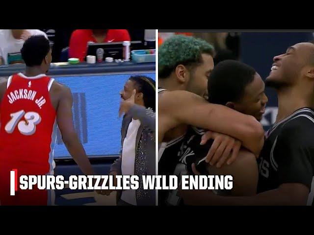 FINAL SECONDS of Spurs-Grizzlies WILD ending  | NBA on ESPN