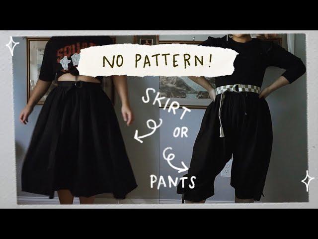  How to make a simple gathered skirt or puffy pants  no pattern required/beginner friendly sewing