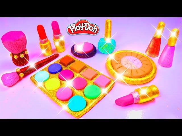 Play Doh Makeup Set How to Make Eyeshadow Lipstick  Nail Polish  with Play Doh Fun for Kids