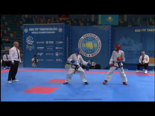 57kg Final Man Sparring( Russia vs Bulgaria) ITF Taekwon-Do World Championship.ASTANA2023