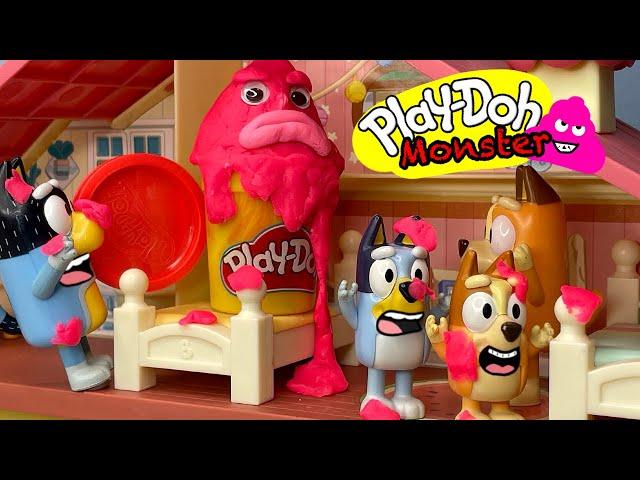 Bluey Toys and the Pink Play Doh Monster 