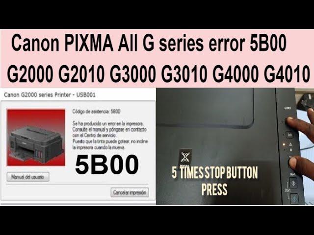 Canon printer error 5b00 solved G2000 G3000 G4000 Series