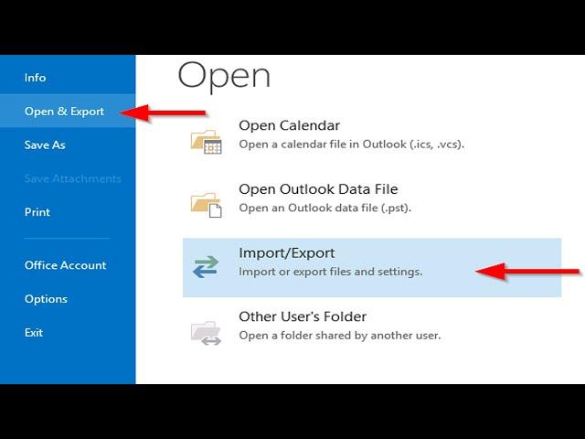 Outlook Import/Export to move PST file for Outlook 2013/2016/2019/2021