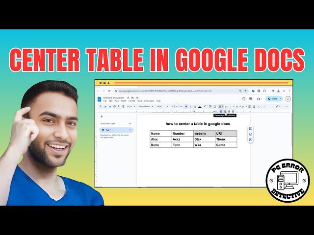 How to Center a Table in Google Docs