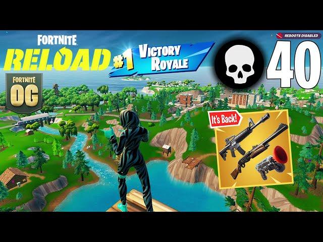 40 Elimination Solo vs Squads Win (Fortnite RELOAD)