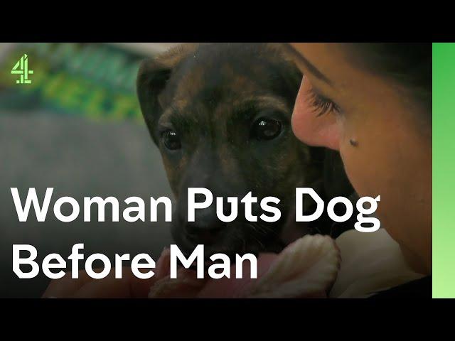 Woman puts dog before man | The Dog House  | Bluebell the lurcher Terrier Cross puppy