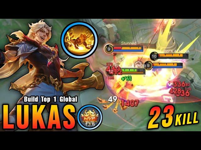 Offlane Monster!! Lukas Beast Mode Insane 23 Kills!! - Build Top 1 Global Lukas ~ MLBB