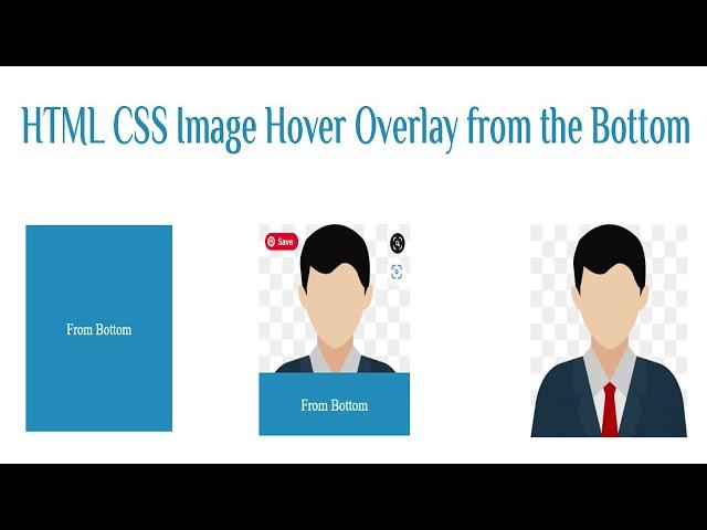11- HTML CSS Image Hover Overlay from the Bottom