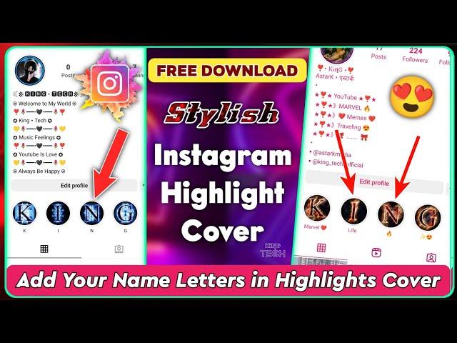 Stylish Letters For Instagram Highlights Cover  | King TECH