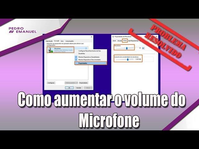 COMO AUMENTAR  VOLUME DO MICROFONE NO WINDOWS || MICROFONE MUITO BAIXO (RESOLVIDO)