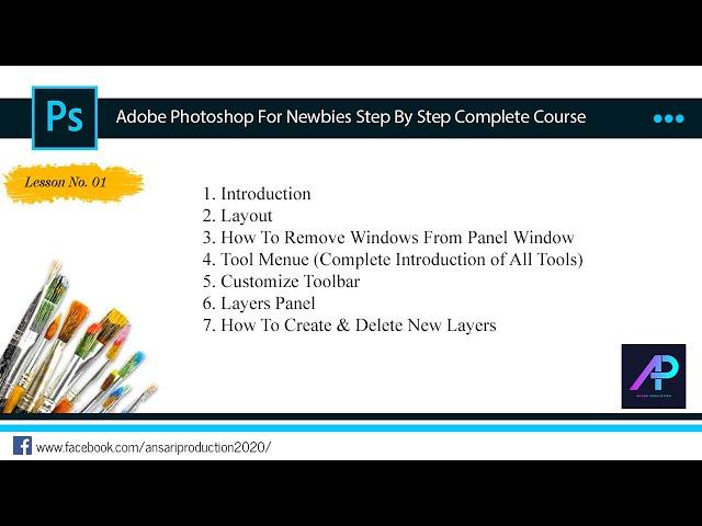 Adobe Photoshop For Newbies Lesson No.01 (Introduction) | Ansari Production