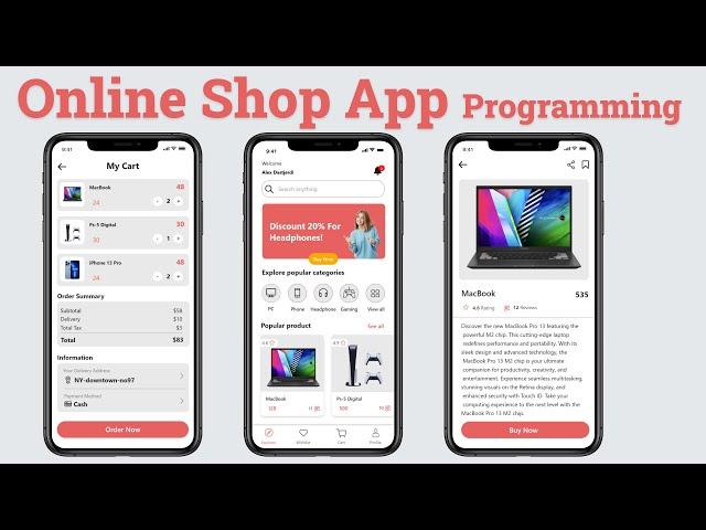 Android Studio Project App tutorial - Online Shop App Ecommerce Programming