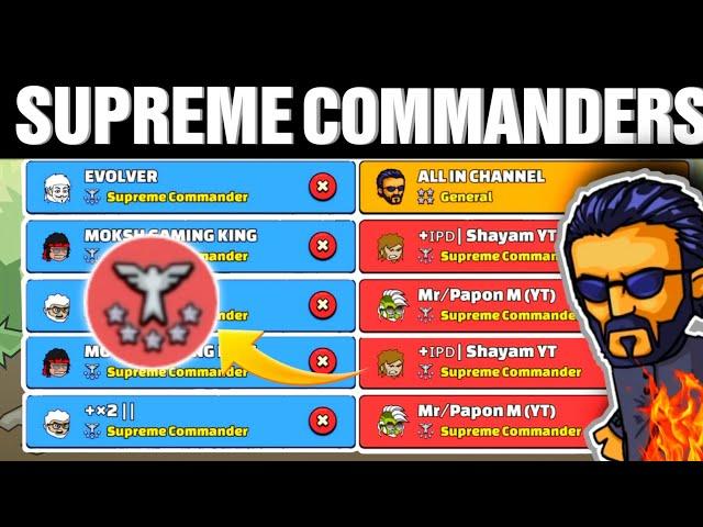 All Supreme Commanders In One Match | Mini Militia Funny Gameplay 