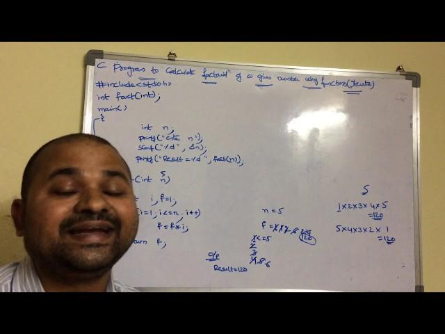 C Program to calculate factorial of a given number using functions