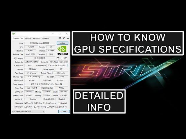 KNOW YOUR FULL GRAPHIC CARD SPECIFICATIONS WITHOUT REMOVING IT (under 1 min)