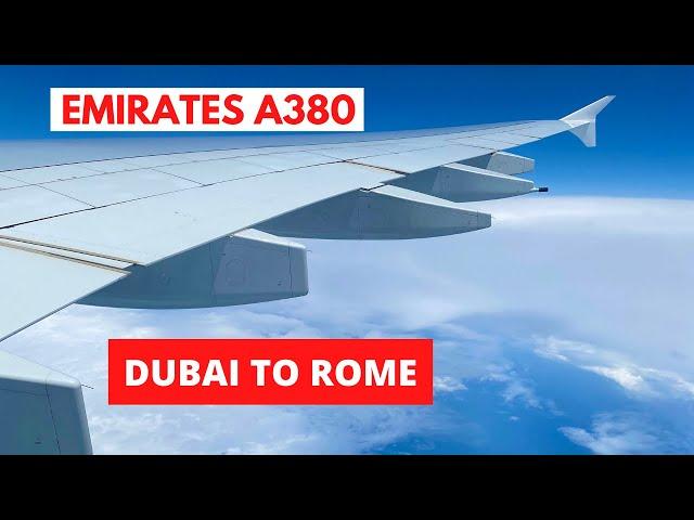 TRIP REPORT -Emirates A380 Dubai- Rome incredible flight 4K