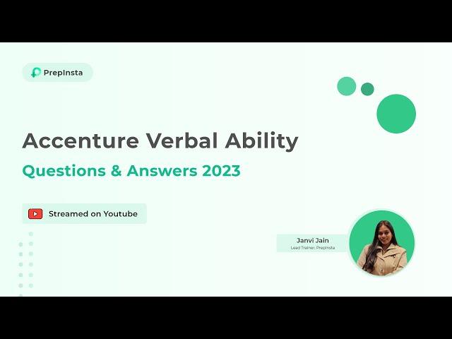 Accenture Verbal Ability Questions and Answers 2023