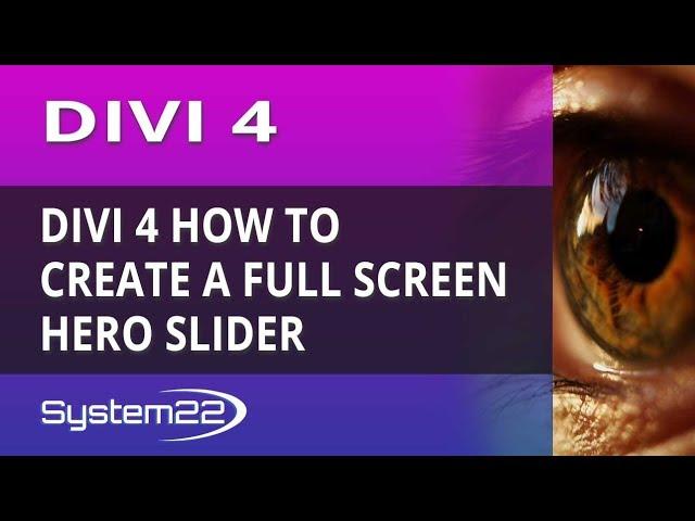 Divi 4 How To Create A Full Screen Hero Slider