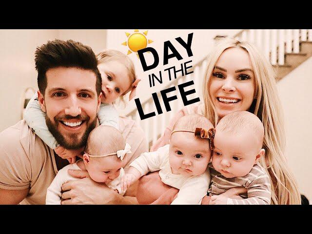 A DAY in the life with TRIPLETS and a toddler. Our crazy daily routine.