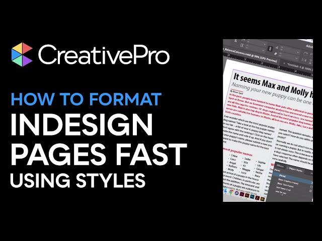 InDesign: How to Format InDesign Pages Fast Using Styles (Video Tutorial)