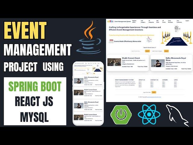 Event Management System Project using Spring Boot, React JS & MySQL | Event Booking System Project