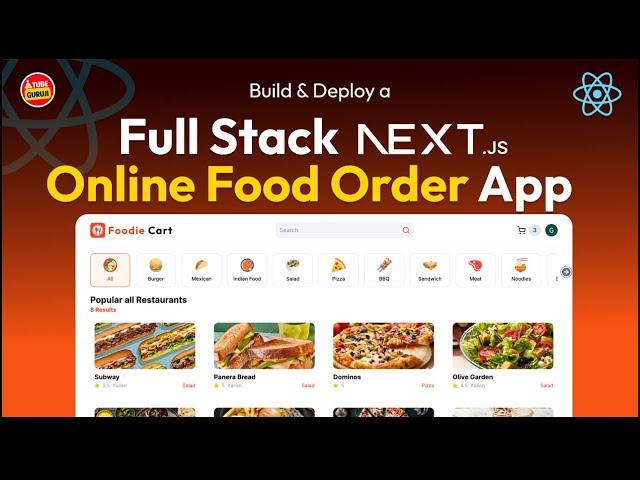 Build & Deploy Full Stack NextJs Online Food Ordering App : React.Js, Tailwind Css, Clerk