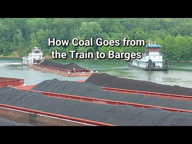 Moving Coal from Train to River Barge