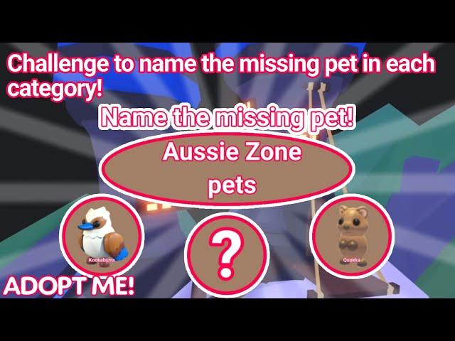 Challenge to name the missing pet in each category! (Adopt Me Challenge)