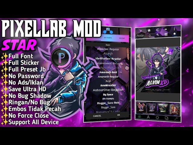 Link Download Pixellab Mod Star No Password Terbaru | Full Font | Full Logo Jb | Support All Device