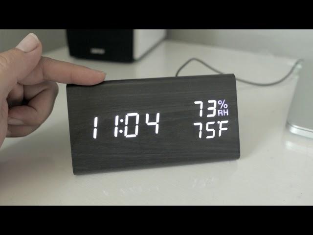 Modern Digital Led - Wooden Alarm Clock - Review & Setup