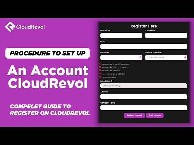 How to Sign up on CloudRevol Platform | Complete Guidance | Procedure to Setup in few steps