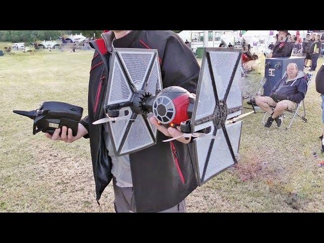 STAR WARS FIRST ORDER SPECIAL FORCES TIE FIGHTER RC DRONE / QUAD DISPLAY AT WESTON PARK - 2018