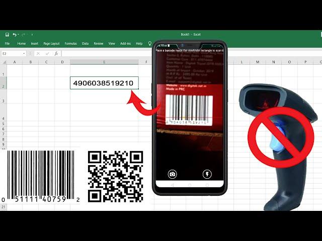 How to use Mobile as a Barcode / QR Code Scanner for MS Excel / MS Word