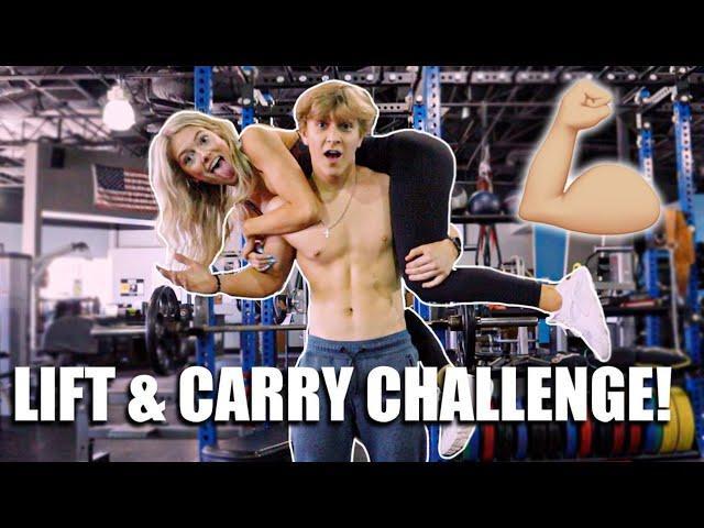 COUPLES LIFT AND CARRY CHALLENGE!! BF vs. GF!! *we got hurt...*