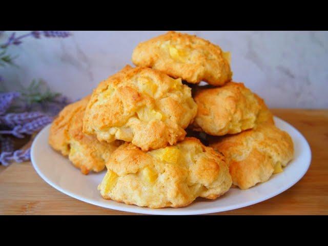 Take 2 apples and make these soft APPLE COOKIES in 5 minutes!