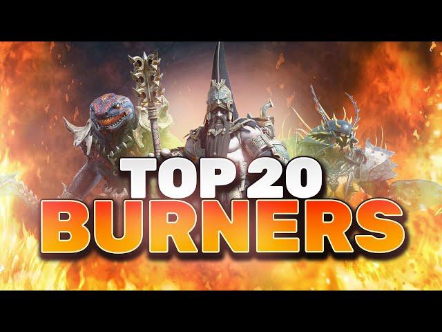 Top 20 HP Burn Champions in RAID (Ranked 20 to 1) UPDATED