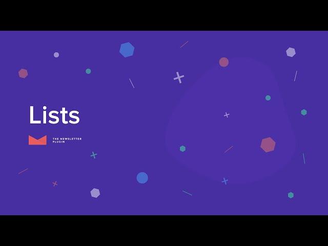 The Newsletter Plugin - Lists