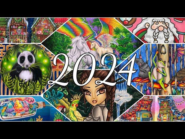 2024 Colouring Recap!  All the pages I coloured this year