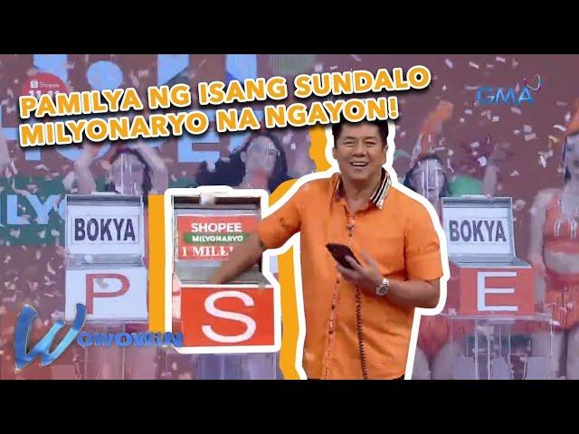 Wowowin: Pamilya ng isang sundalo, wagi ng isang milyon sa ‘Shopee Milyonaryo!’