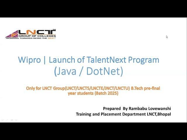 Wipro TalentNext 2025